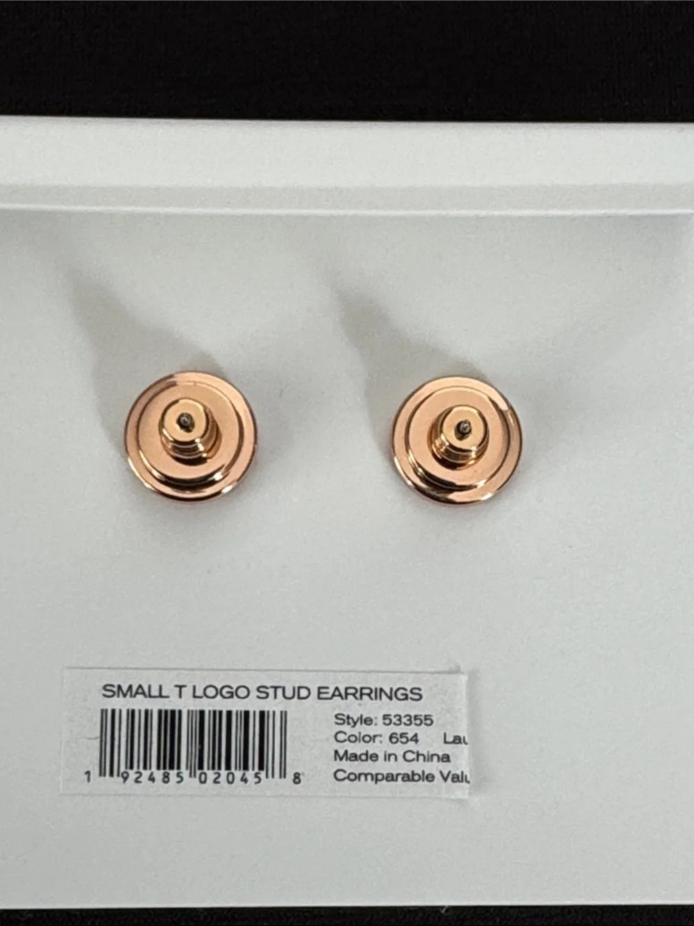 TORY BURCH small gold tome T logo stud earrings brand new